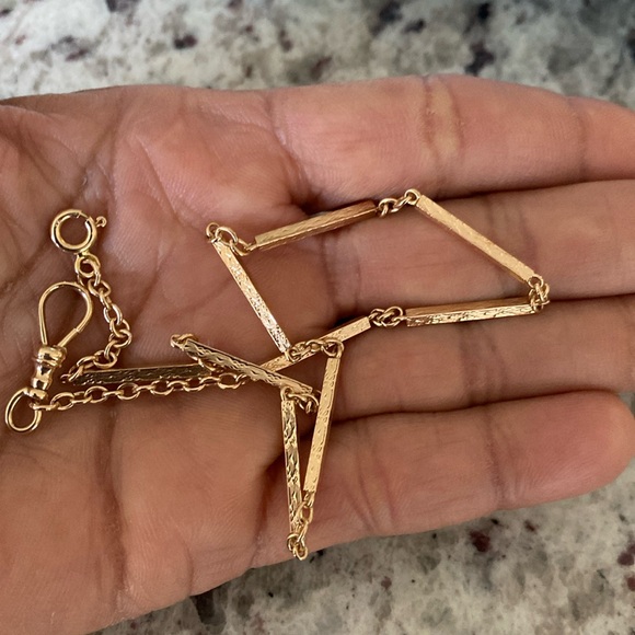 Beautiful Solid 14K Antique Gold Victorian Style PocketWatch Chain. Unique! - Picture 9 of 13